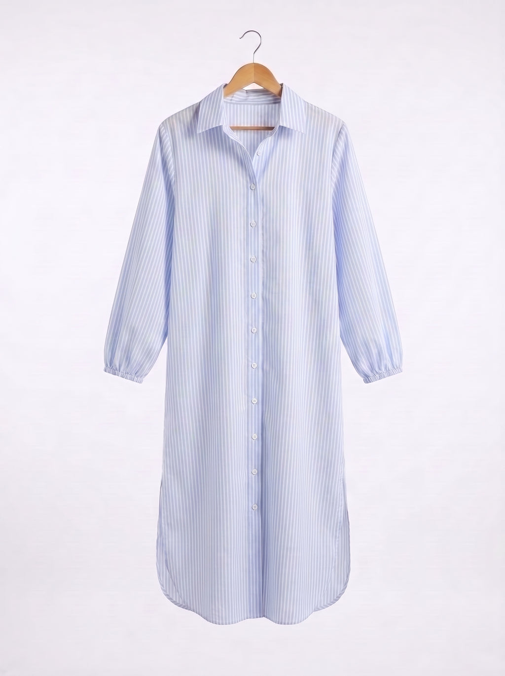 Coastal Stripe Button-Down Maxi Dress