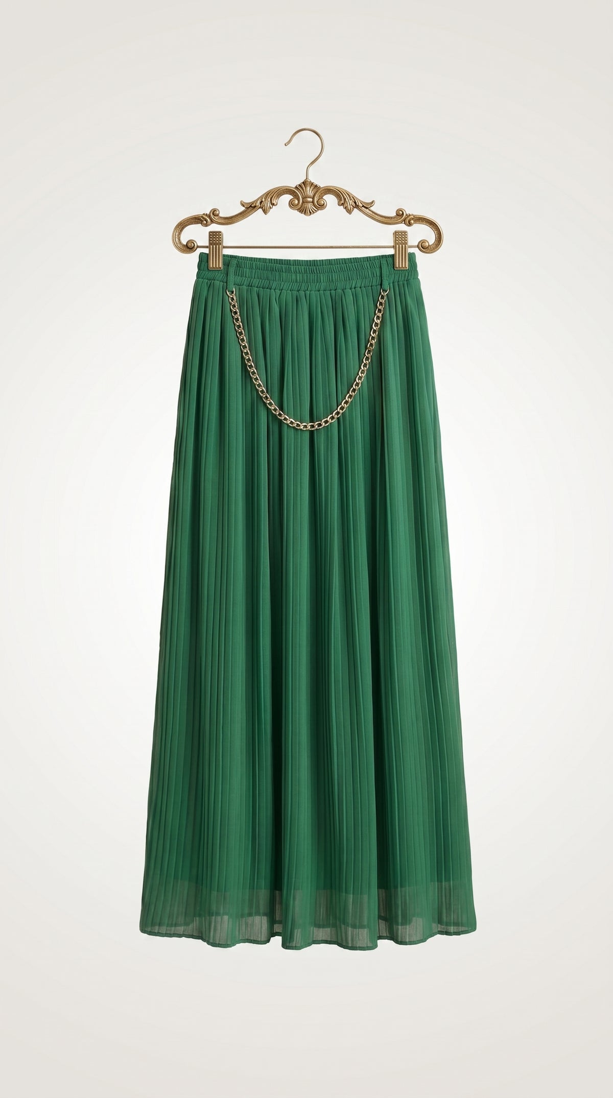 Green Crush Chiffon Maxi Skirt
