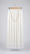 Ivory Pleats Maxi Skirt