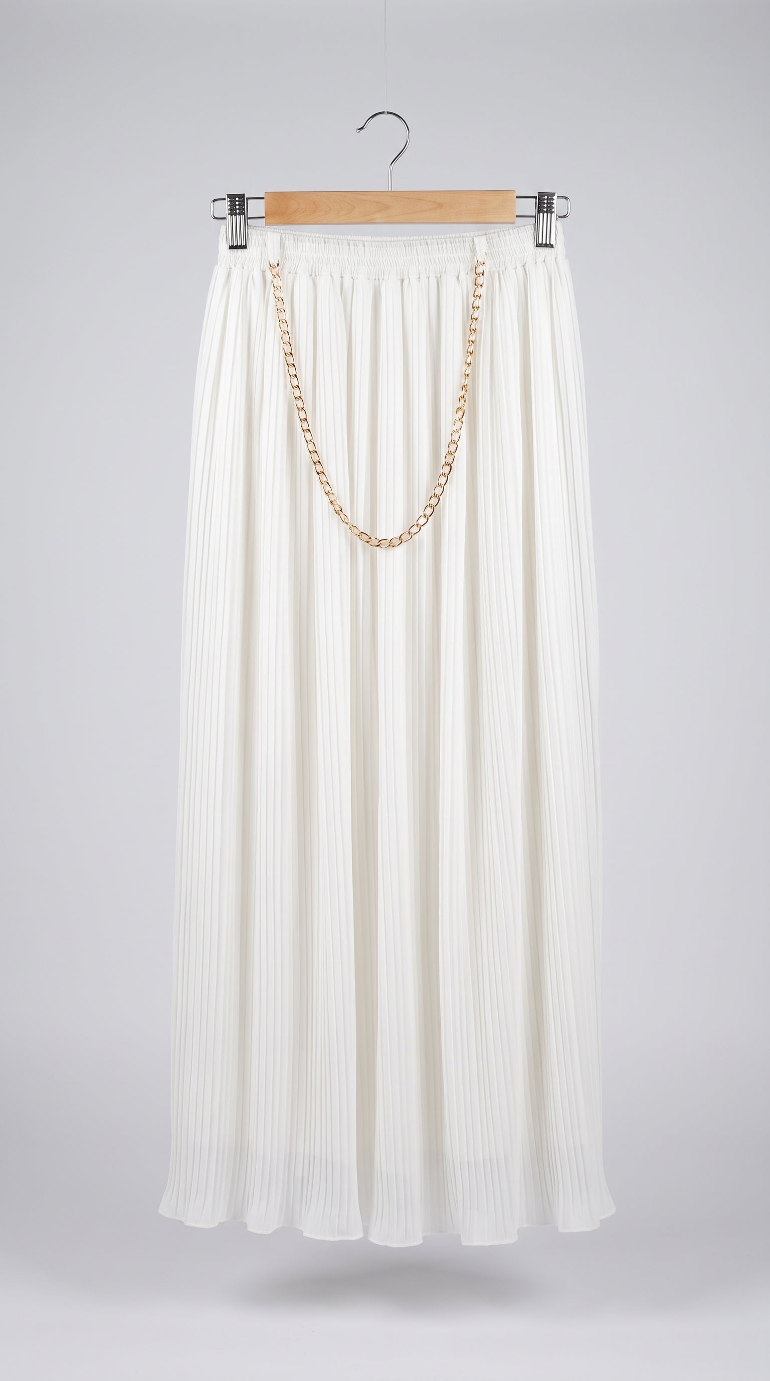Ivory Pleats Maxi Skirt